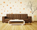 5 Petaled Flowers Pattern Decal Vinyl Wall Art Stickers